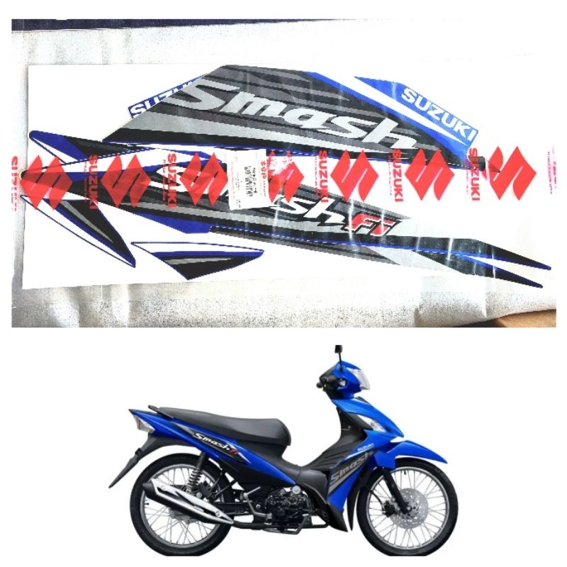 Striping List Stiker Body Smash FI Biru 2019 Original SGP