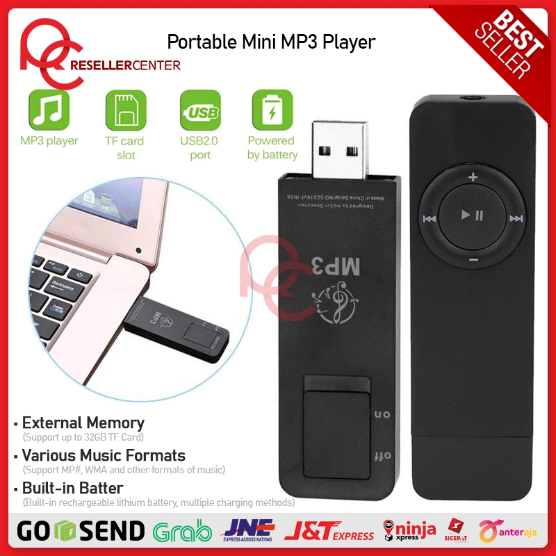 R4m3 [MINI MP3 PLAYER] Portable Mini MP3 Player Support Micro SD TF Card Rechargeable / Pemutar