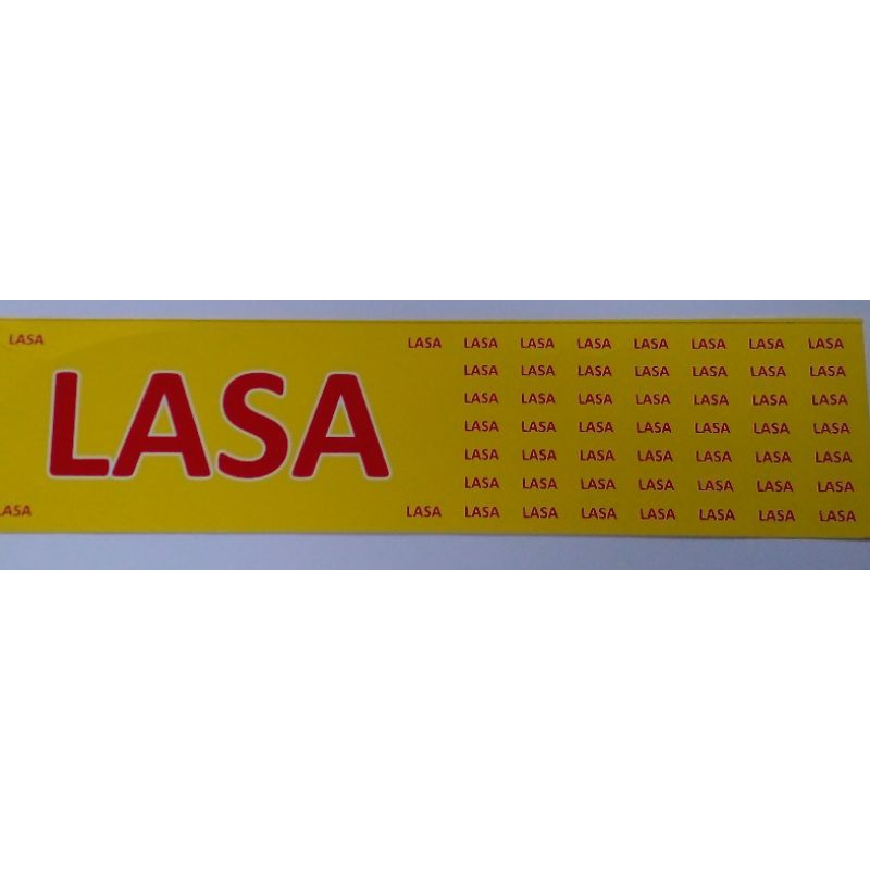 

stiker label lasa oval besar kecil