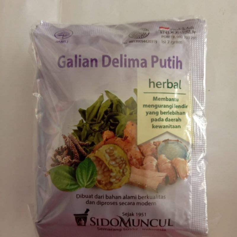 

JAMU GALIAN DELIMA PUTIH SIDOMUNCUL SERBUK 1PAK ISI 10 SACHET
