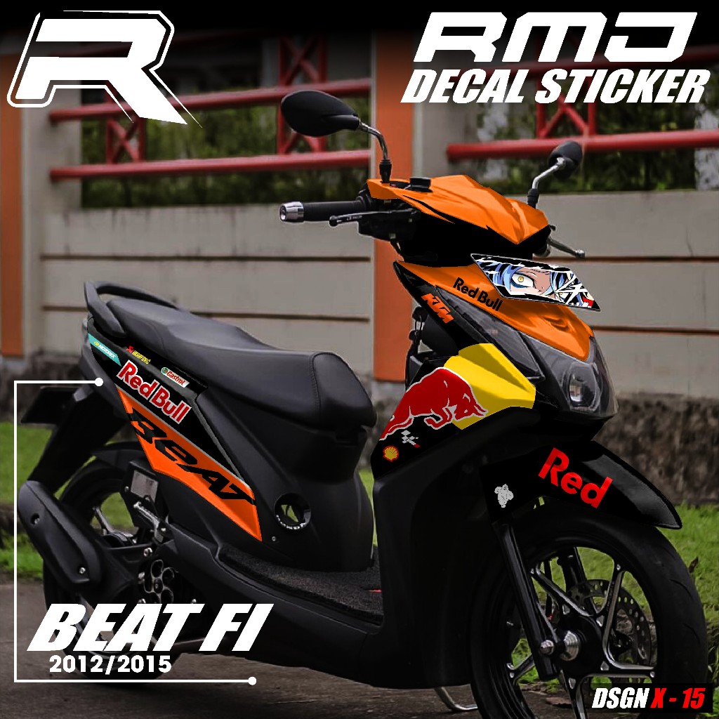 Stiker Motor Honda Beat Fi Lama 2012 2013 2014 2015  Dekal Beat Desain Keren Terbaru Termurah Motif 