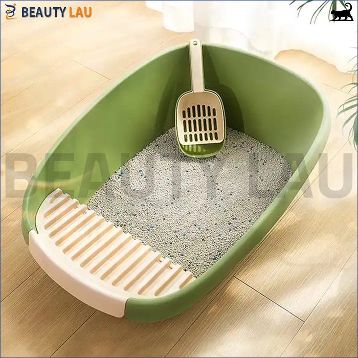 jki Cat Litter Box Kucing Jumbo XXL Bak Pasir Toilet Kucing Jumbo Tempat Pup Kucing Liter Box Kucing