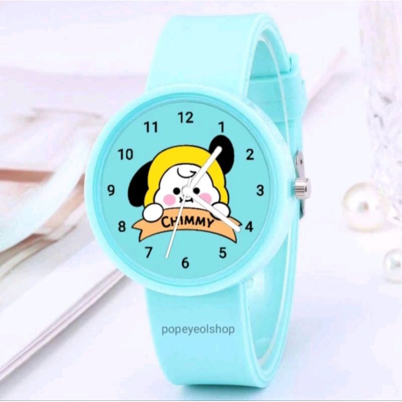 Jam Tangan Anak Wanita LOGO BT21 Karakter Ukuran Sedang