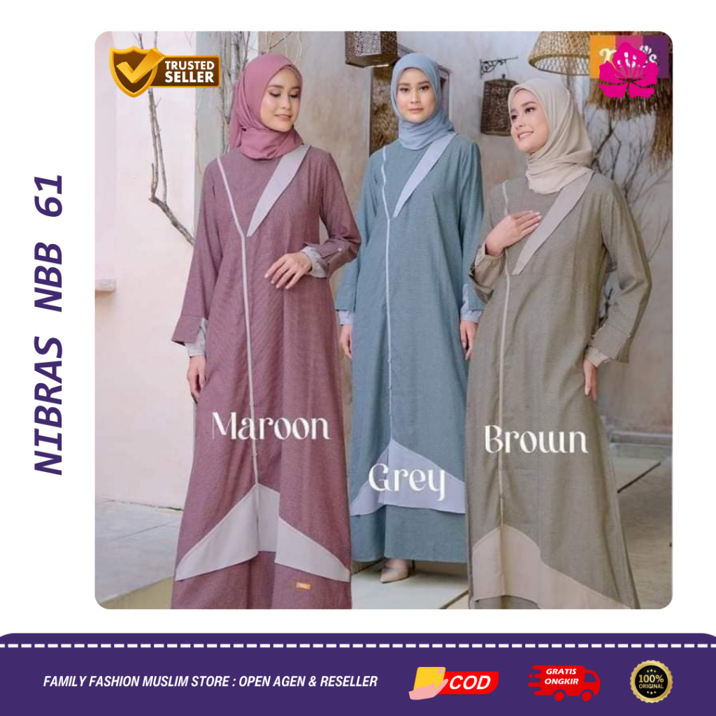 NIBRAS NBB 61 GAMIS WANITA CASUAL SIMPLE | OUTFIT SYAR'I