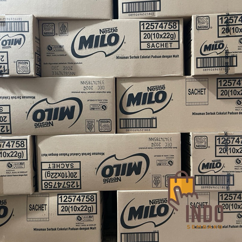 

Milo Dus ( 10 x 22g ) 20 renceng / Milo Sachet isi 10 / Susu Milo / Nestle Milo /