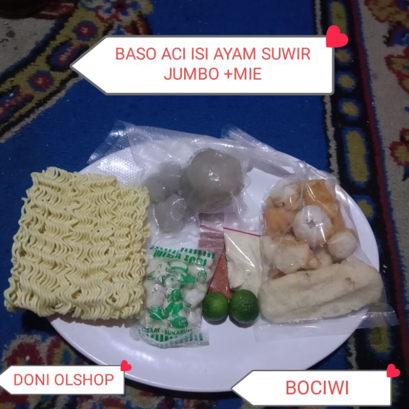 

PAKET KOMPLIT BASO ACI JUMBO EXTRA PEDAS+MIE /TERMURAH ENAK MANTAP