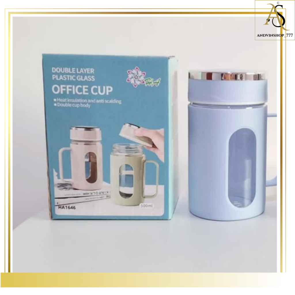 Mug Gelas Kaca 500ML / Botol tumblr kaca 500ml / Gelas Kaca