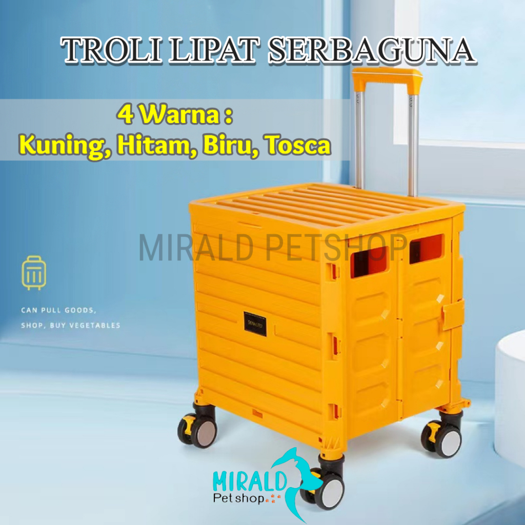 TROLLY ANJING KERANJANG MULTIFUNGSI TROLLY LIPAT ANJING PET SROLLER
