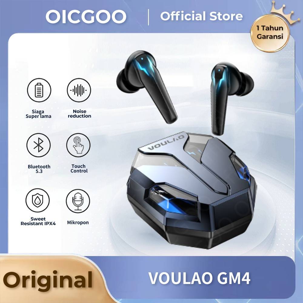 VOULAO GM4 Gaming Wireless Headset Low Latency Bluetooth Stereo Earphone Hands-Free With Microphone 