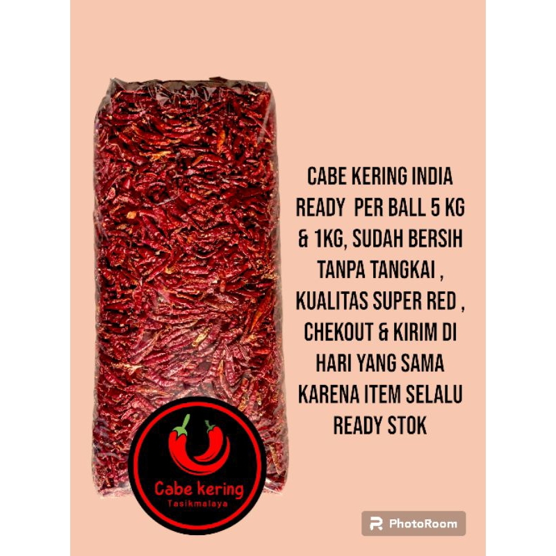 

CABE INDIA-CABE TEJA/CABE RAWIT KERING TANPA TANGKAI KEMASAN 5 KG (BEST SUPER RED)