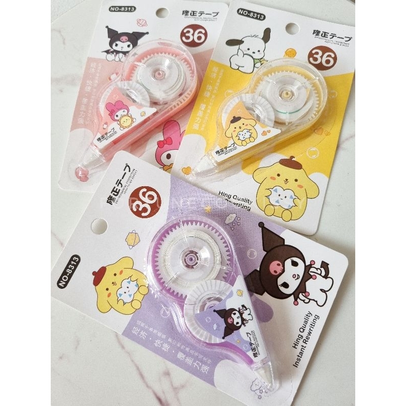 

Fortune Correction Tape / Tip ex kertas Sanrio / Melody Kuromi Purin Cute 36 m