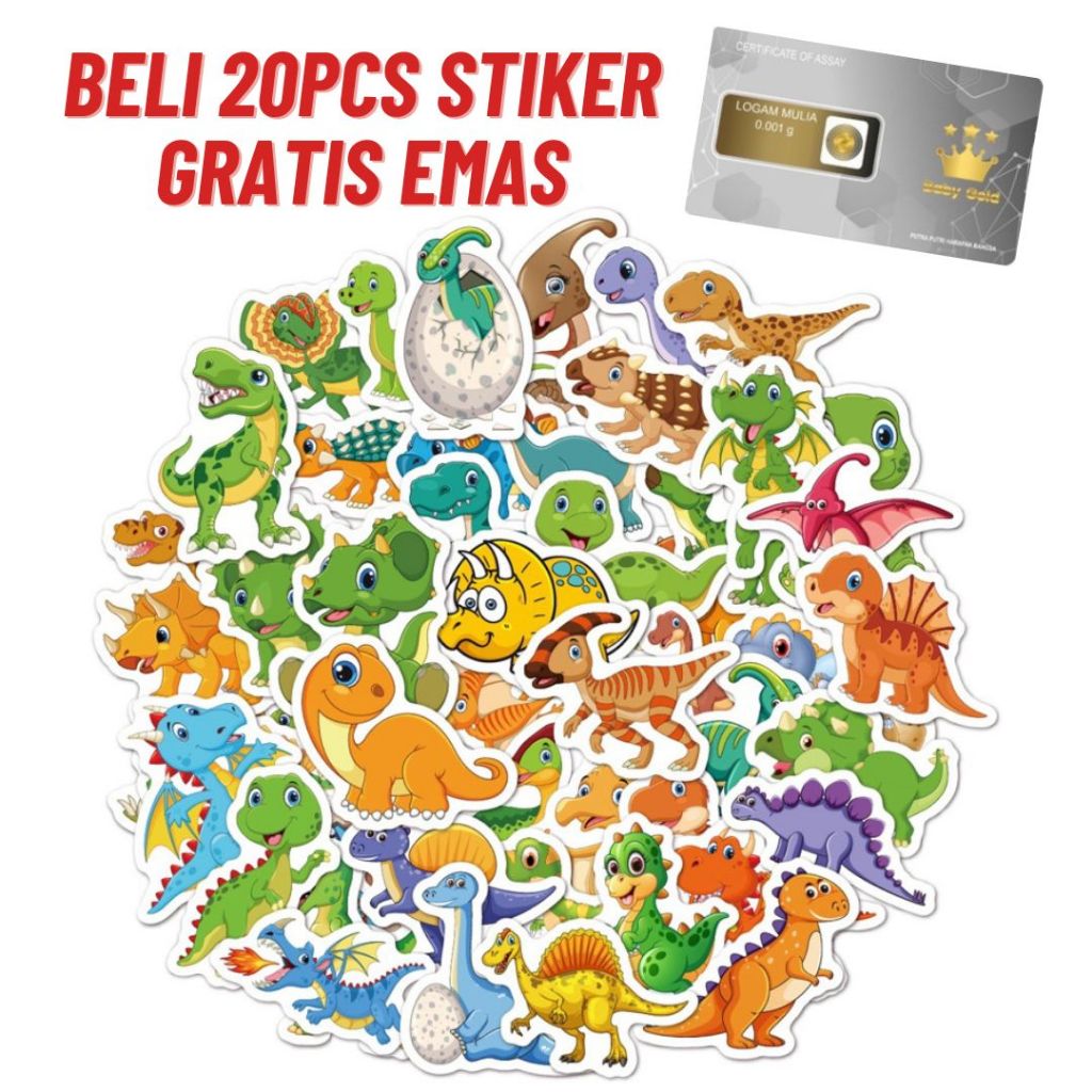 

50 PCS Stiker Graffiti Dinosaurus - C Anti Air Untuk Dekorasi Koper / Notebook