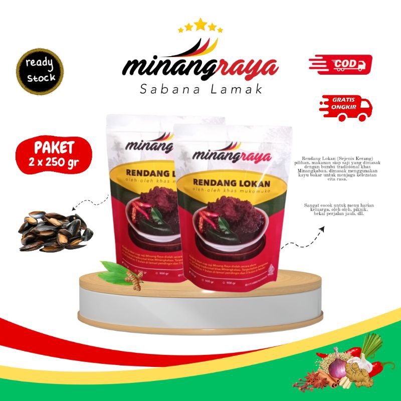 

rendang lokan minang raya paket hemat halal mui khas mukomuko bumbu rempah minang