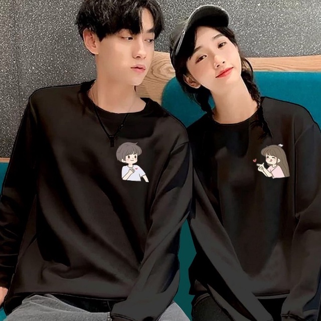 Terlaris dan Termurah KAOS LENGAN PANJANG COUPLE TRENDY  BAJU PASANGAN DISTRO TERLARIS  CREWNECK DIS