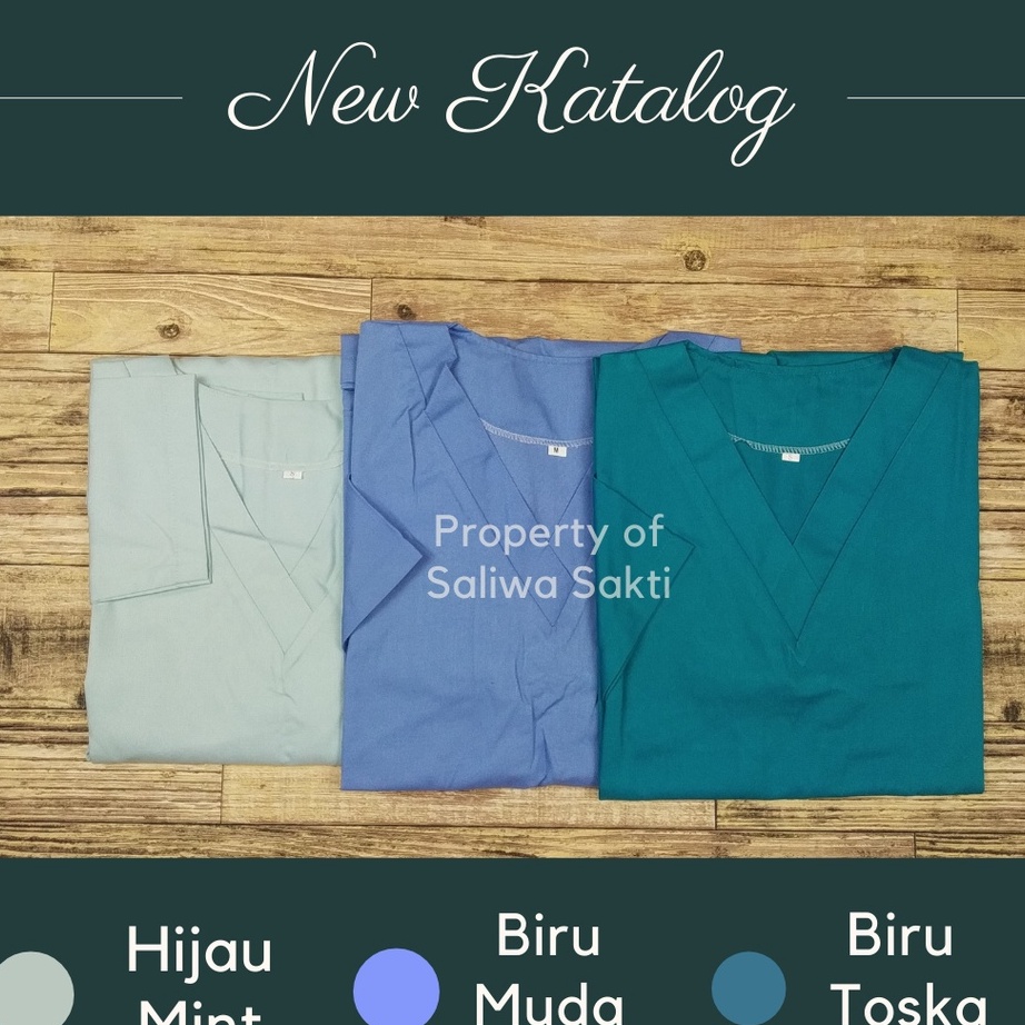Diskon Baju Ok Medis  Warna Hijau Mint Warna Biru Muda dan Biru Toska Lengan Panjang dan Lengan Pend