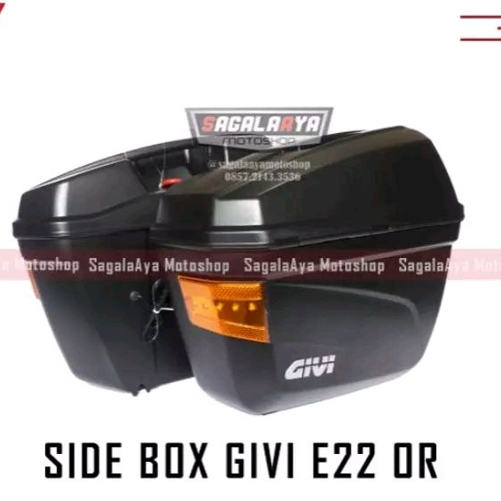 Side box SB Givi E22 OR NS E 22 with bracket SBL2000 SBL 2000 cocok untuk vixion NCB nmax xride beat