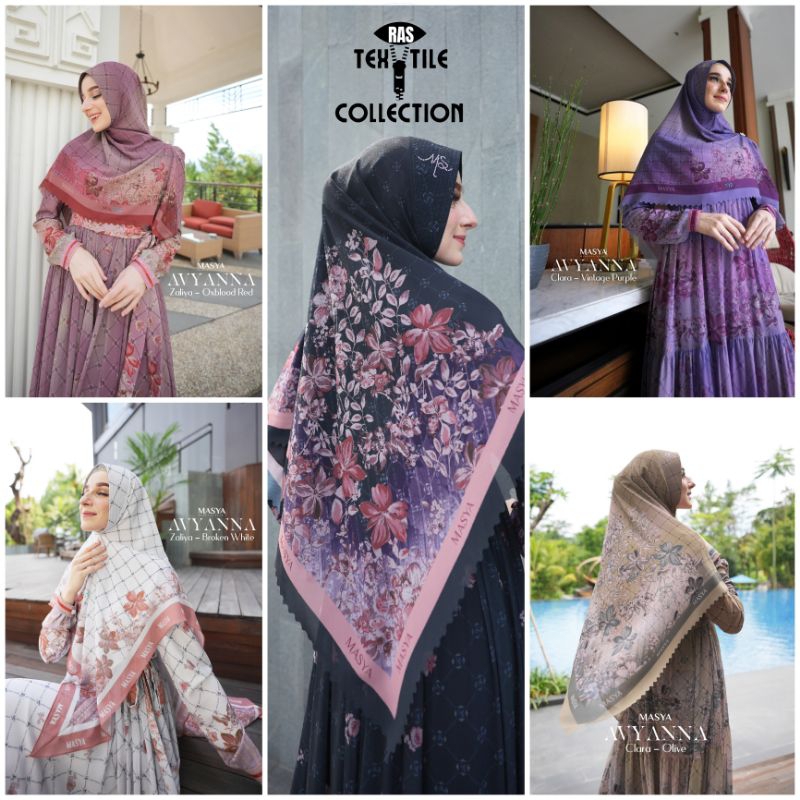 MADENIA SYARI By MASYA - Jilbab Hijab Kerudung Khimar Scarf Instan Voal Premium Lasercut Laser Cut M