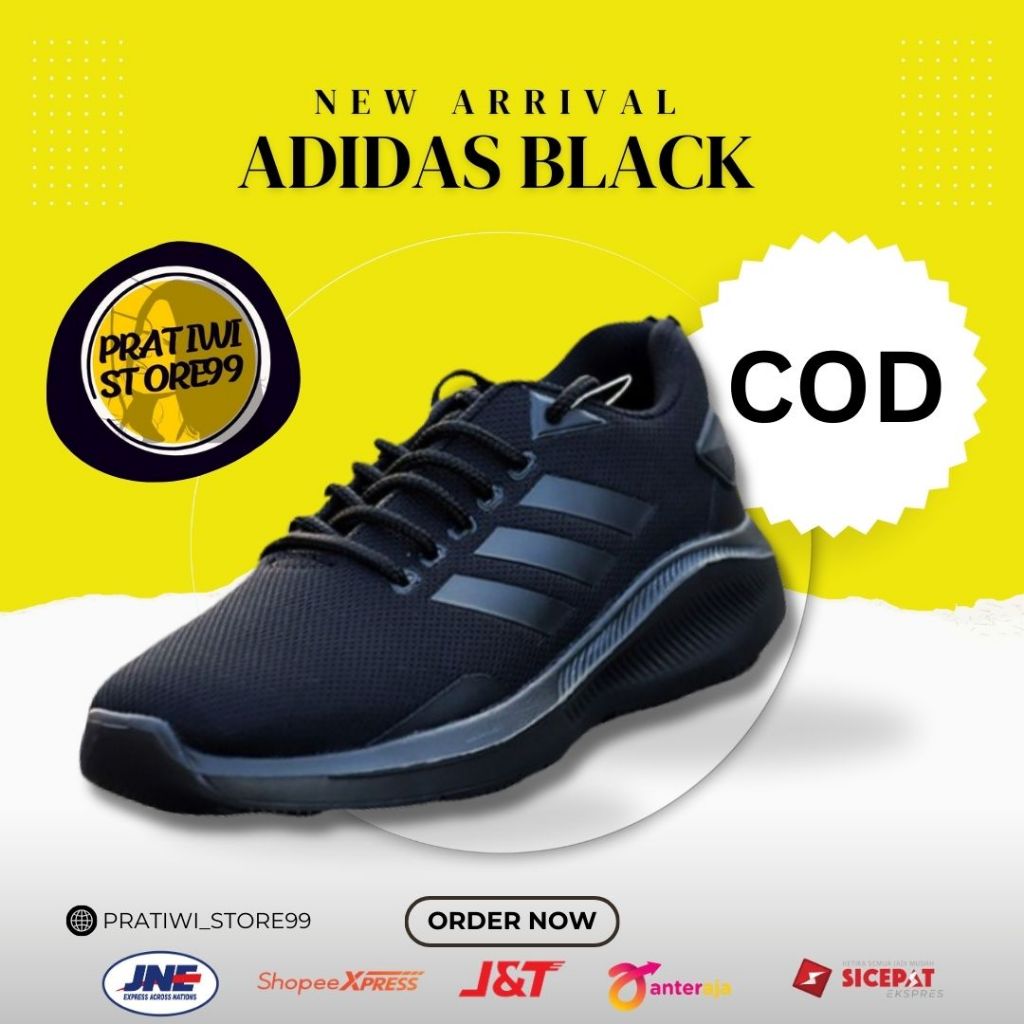 Adidas Black Jack Sneakers Sepatu Casual Full Hitam