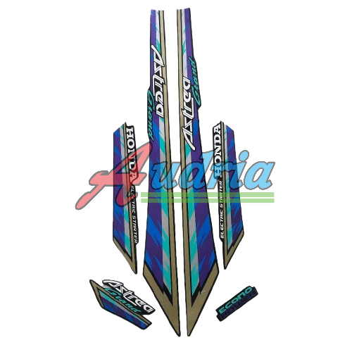 Stiker lis body Motor Honda Astrea Grand 93 Le Biru-hijau