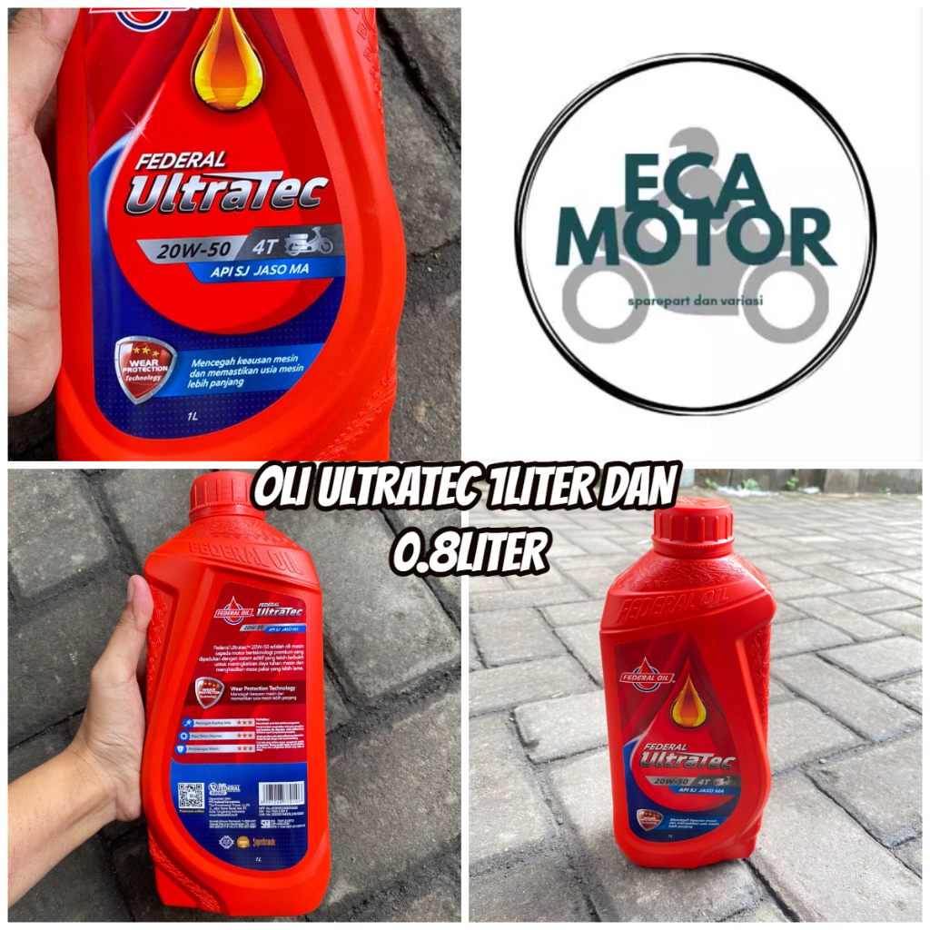OLI ULTRATEC 20W-50 1LITER / 0.8LITER || OLI MESIN MOTOR FEDERAL ULTRATEC 4T 1LITER // 0.8LITER