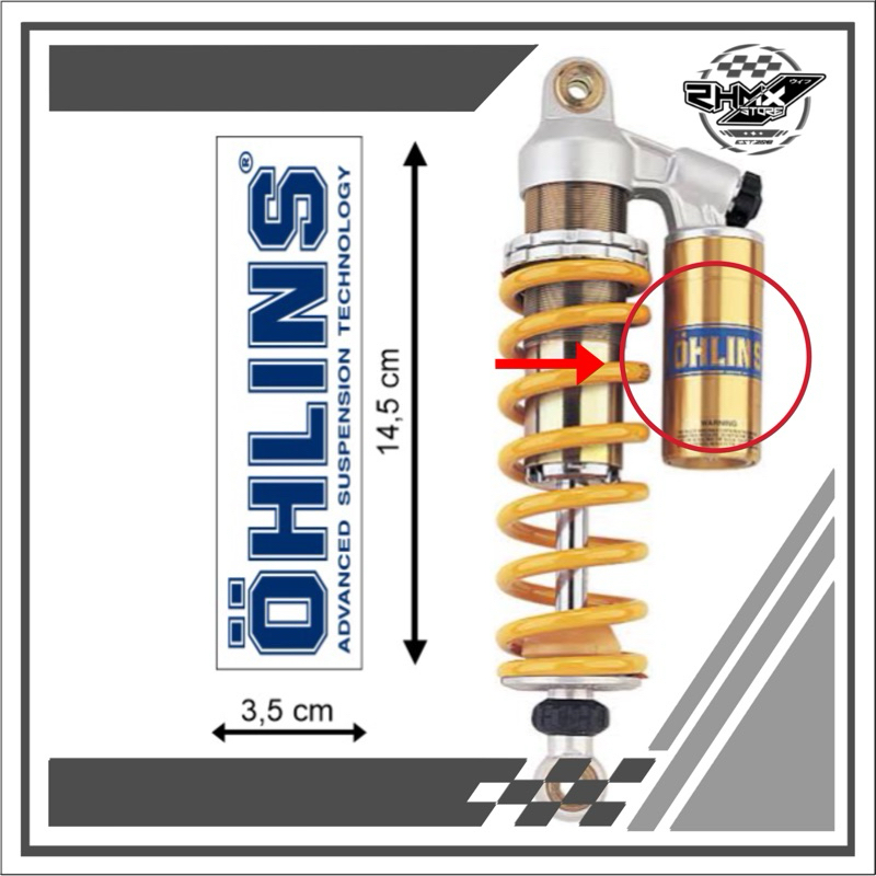 stiker ohlins sticker shock ohlin tabung ohlins suspension transparan tembus pandang