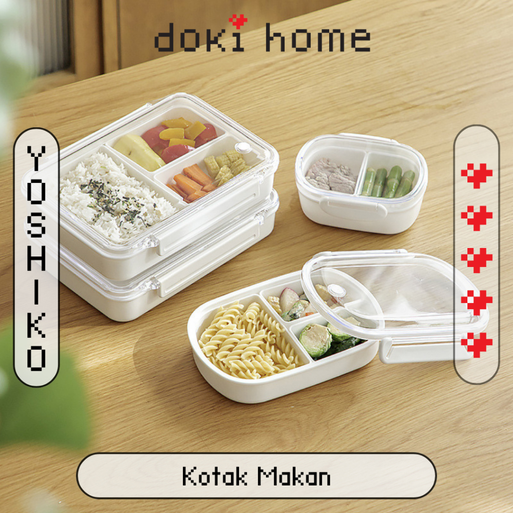 |DOKI| YOSHIKO Kotak Bento Box Makanan Premium Wadah Set Nasi Aesthetic Kotak Bekal Praktis