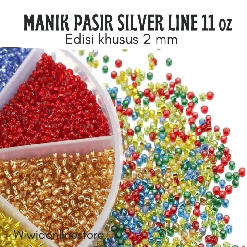 (25 gram) MANIK PASIR SILVER LINE 11 oz/2 mm