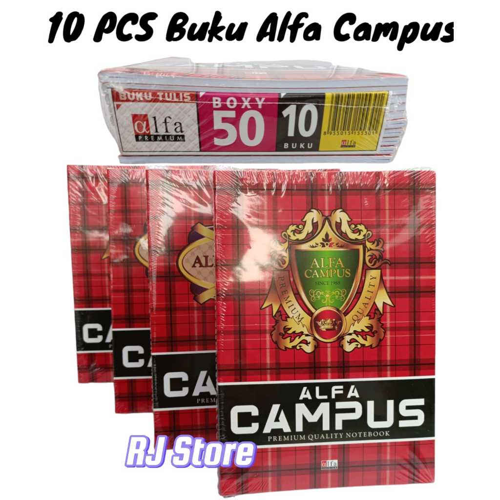 

10 pcs buku tulis sekolah ALFA CAMPUS 50 LEMBAR UKURAN BOXY