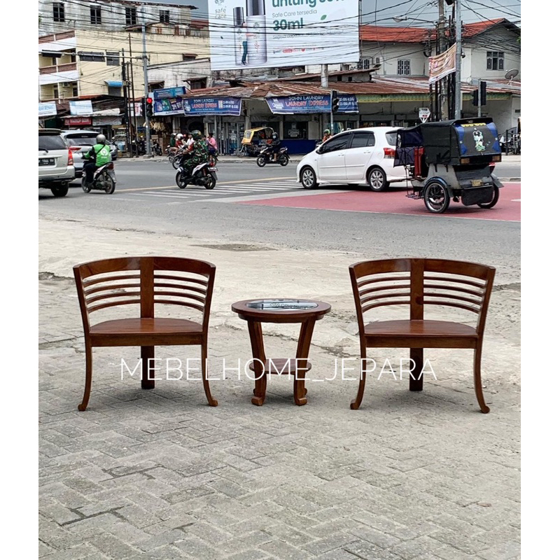 kursi teras cantik jati,kursi teras santai, kursi teras jati murah