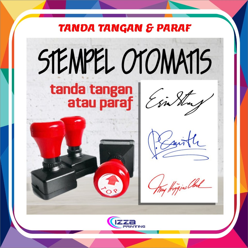 STEMPEL CUSTOM NAMA DAN TANDA TANGAN / PARAF ( BONUS Refill Tinta Premium 5 ml )