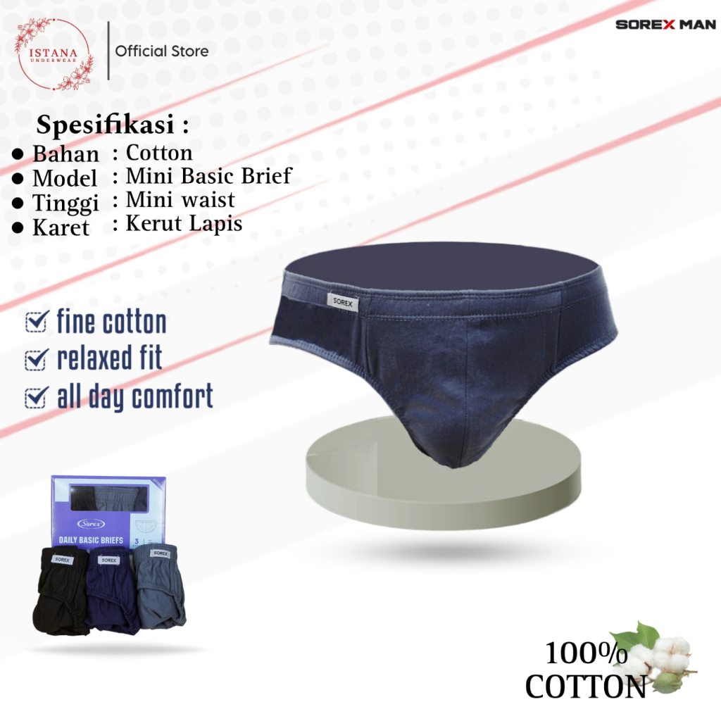 Cd Celana dalam Laki Pria SOREX KATUN Original Harian M3201