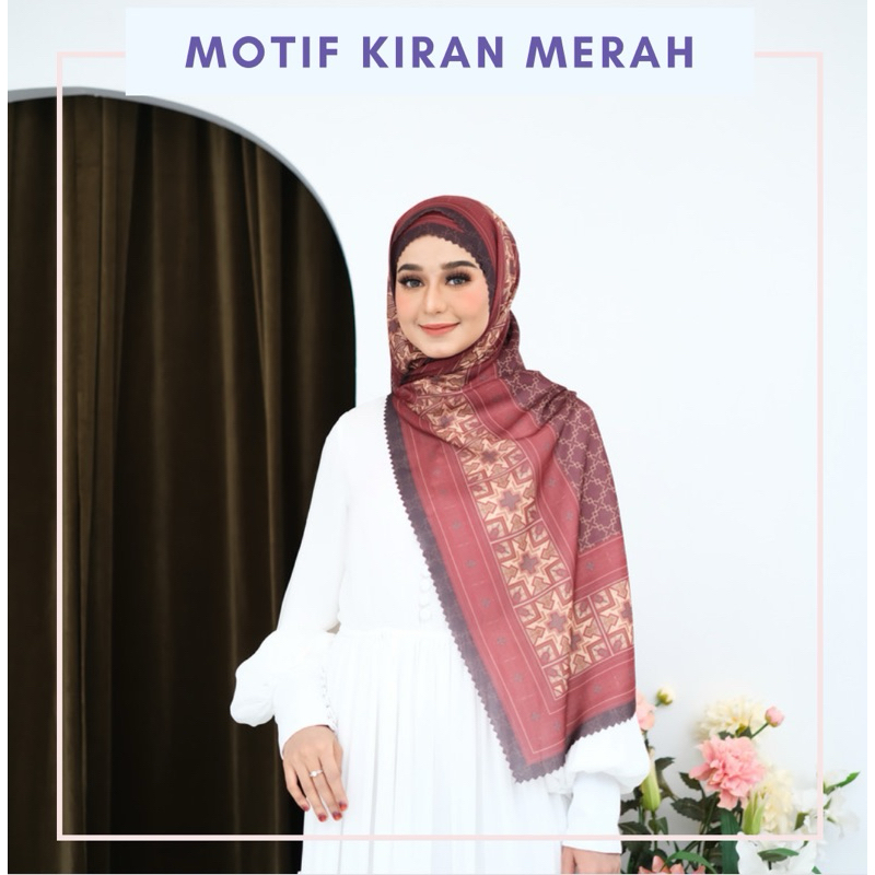 Qyopta - Kiran jilbab motif Bahan voal tryspan Ultrafine buttonscarves monocrom Jilbab lebaran