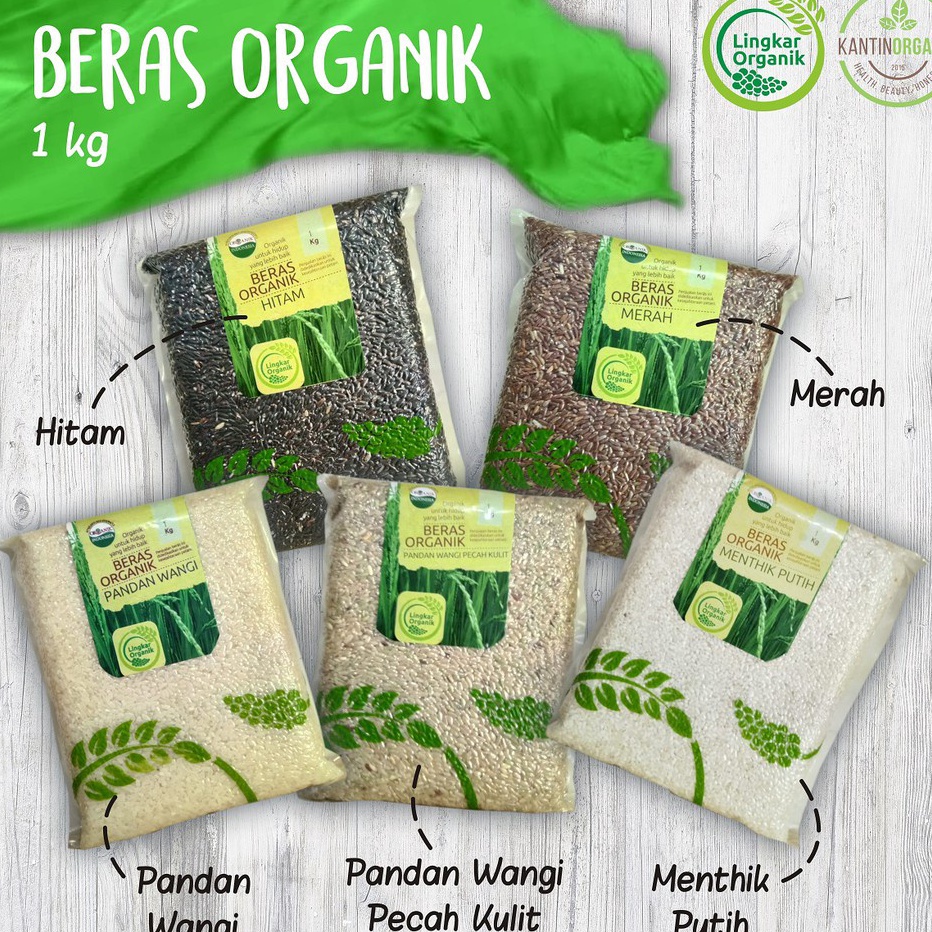 

Free Ongkir Lingkar Organik Beras Organic 1 Kg Pandan Putih Merah Hitam Coklat Mix Whole Grain Mpasi RENDAH GULA