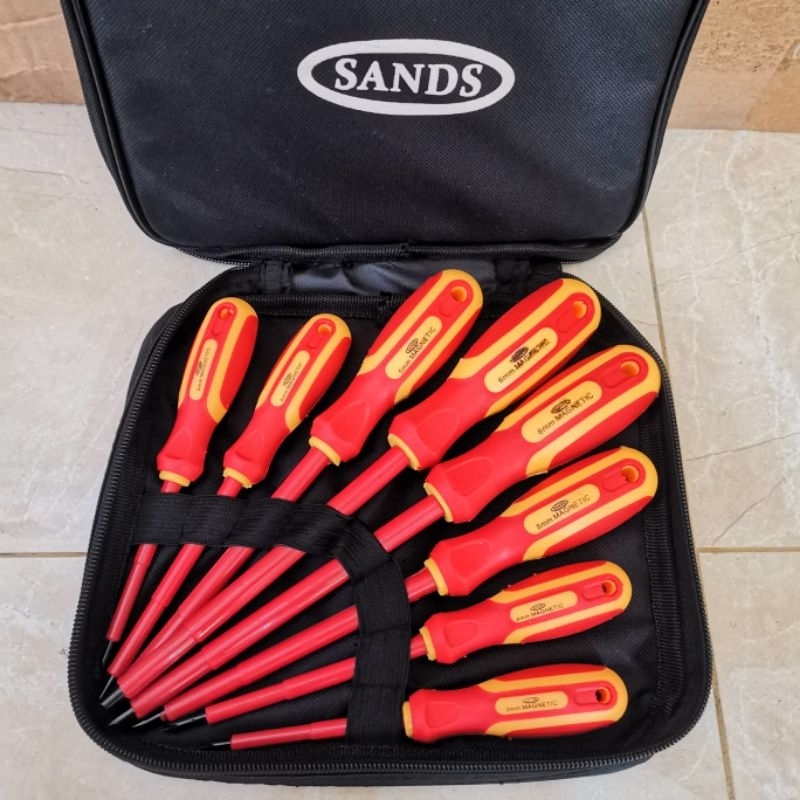 Obeng listrik 1000 Volt set 8 pcs Sands Germany