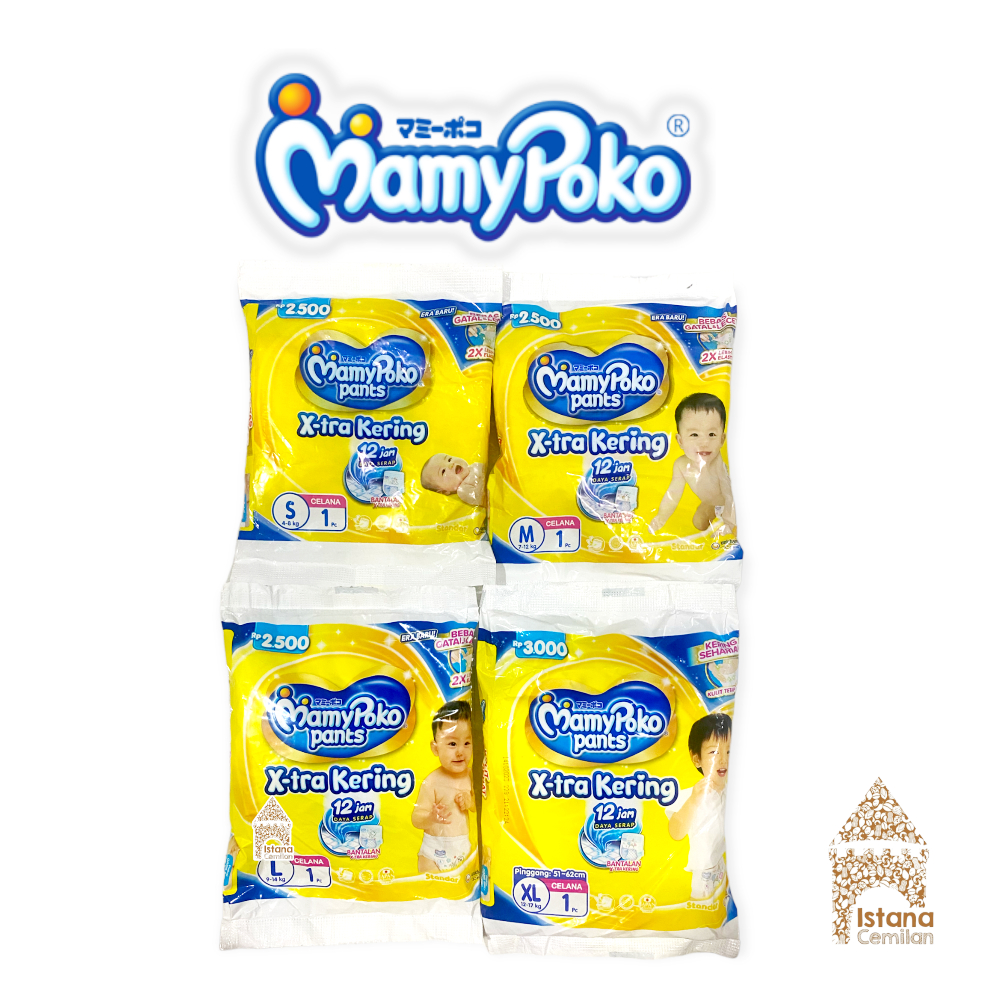 MamyPoko / Mamy Poko Pants Pampers Diapers Popok Celana Xtra Kering Size S / M / L / XL SACHET