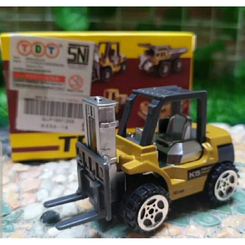 Diecast Mobil Forklift - miniatur forklift kontruksi - mainan kado