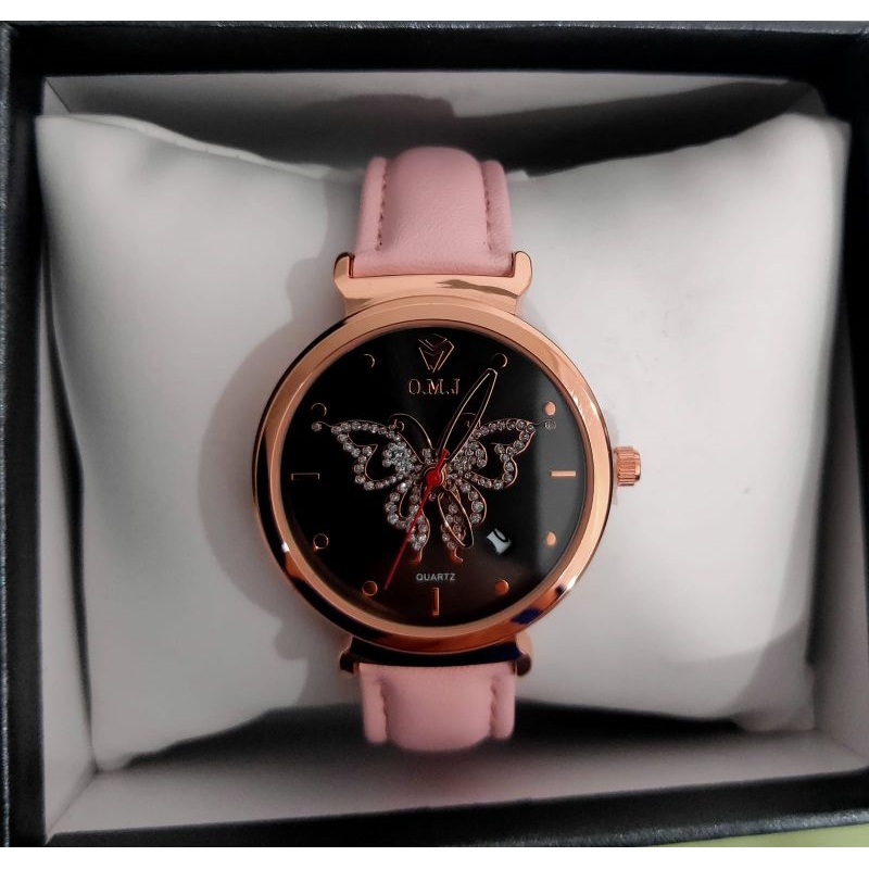 Jam Tangan Wanita OMJ Original (Kupu Kupu Pink).