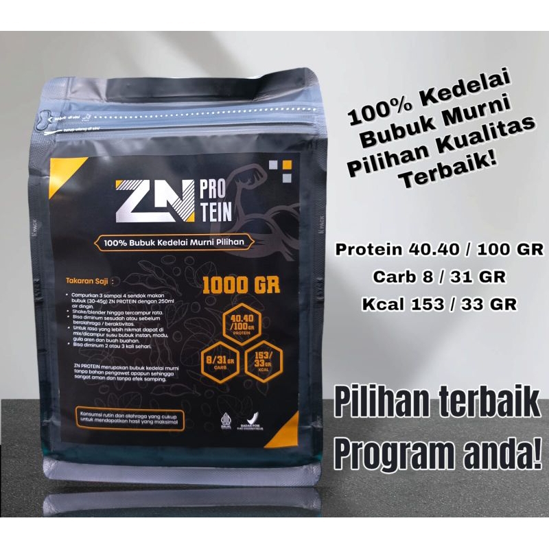 WHEY ZN PROTEIN SERBUK SUSU KEDELAI MURNI 1000gr