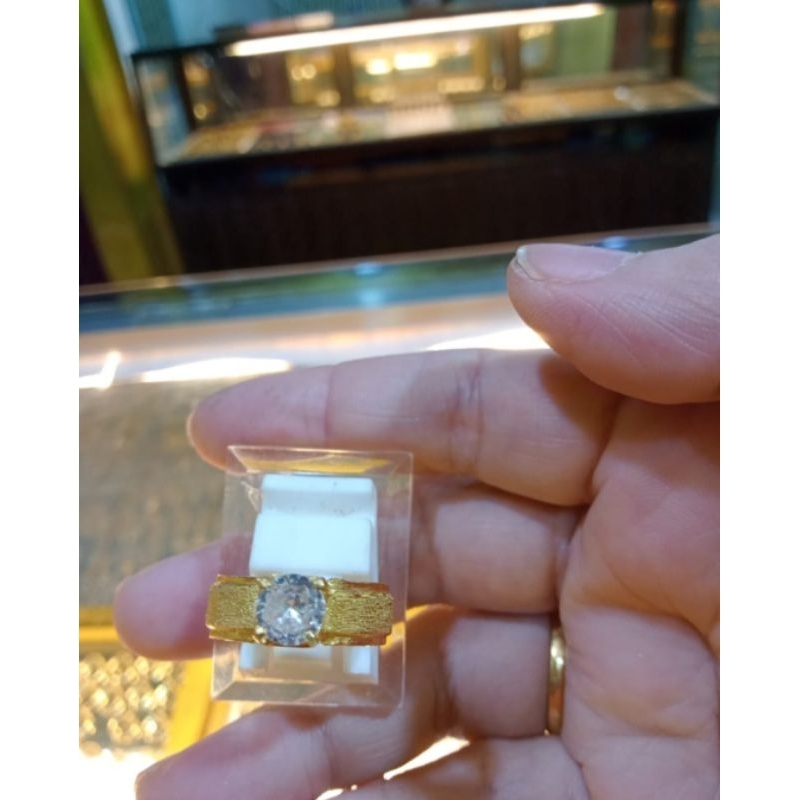 cincin satu mata mas asli 999