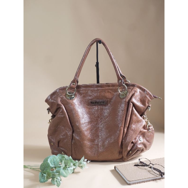 Tas Preloved / Tas Bekas Tote Cokelat Kulit