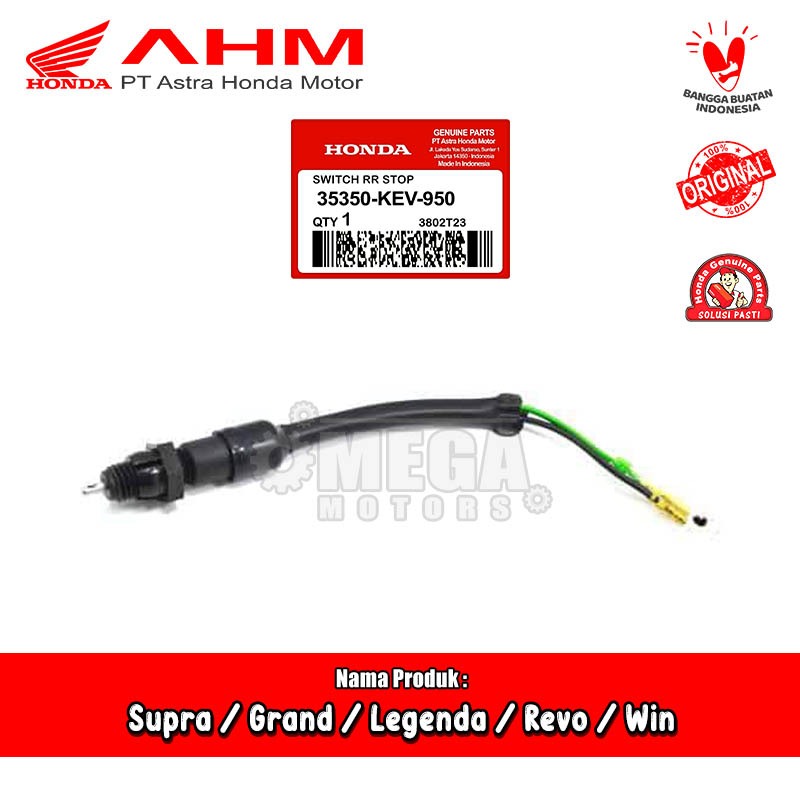 Switch Swis Rem Belakang Honda Supra Grand Karisma Supra x 125 Revo Blade Original AHM 35350-KEV-950