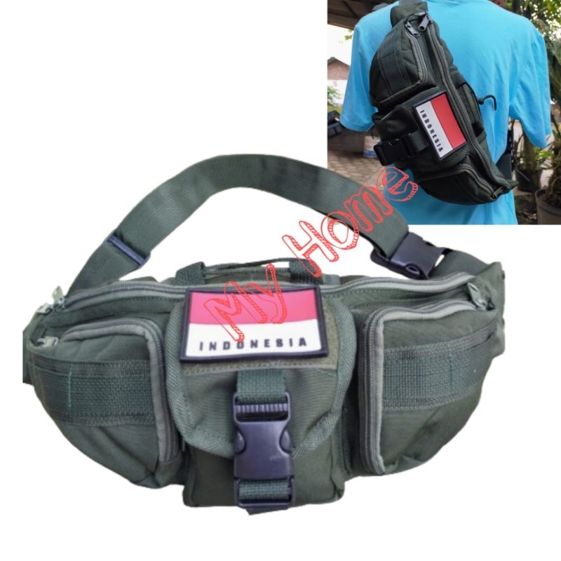 Tas Pinggang Pria Waistbag Tactical TNI