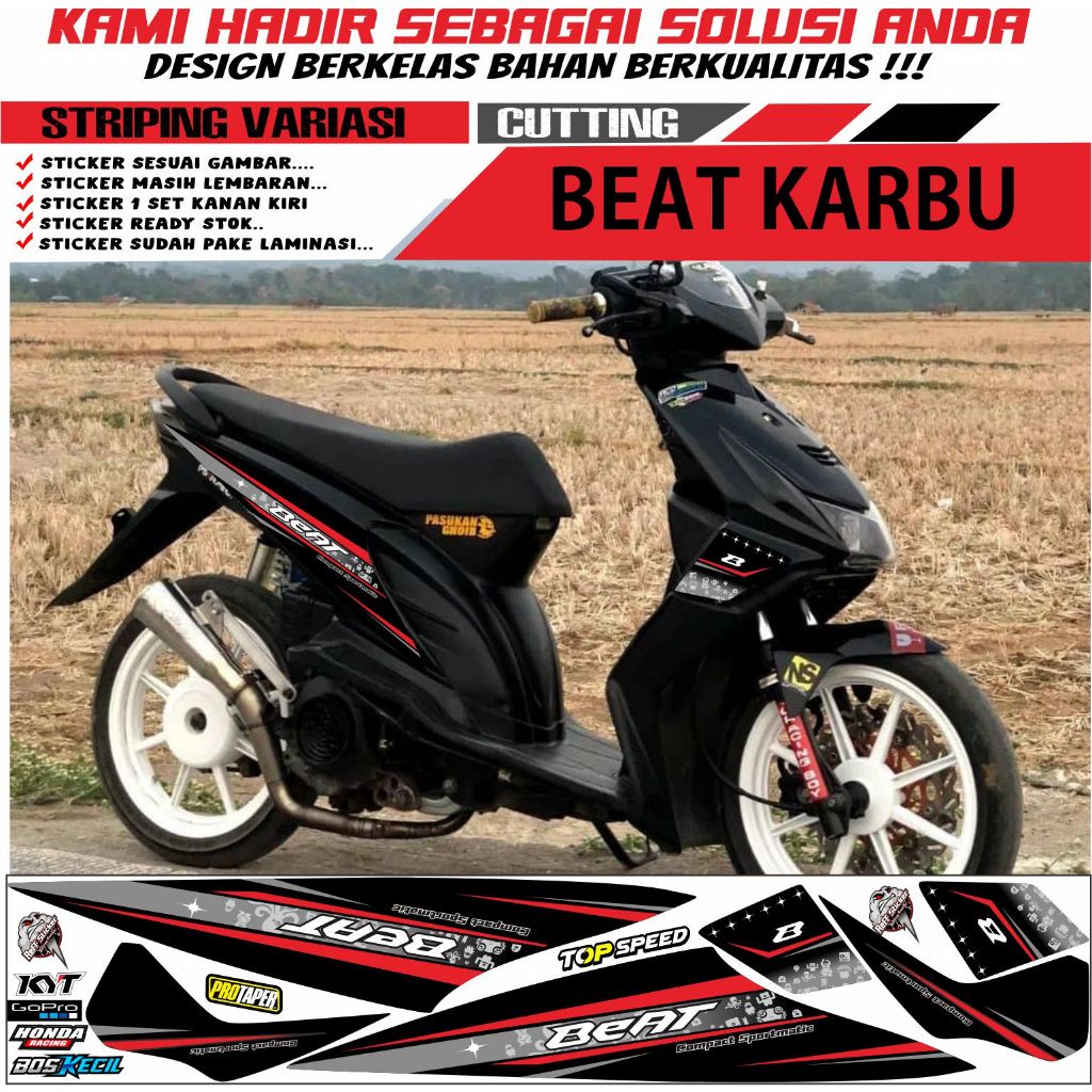 STRIPING BEAT KARBU VARIASI LIS SIMPLE TERBARU, STICKER BEAT KARBU