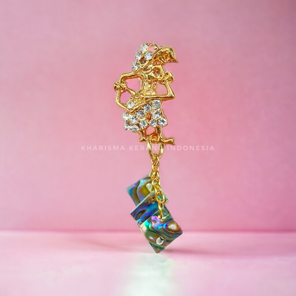 Bros Wayang Abalone Brooch Bros Hijab by Kharisma Kerang