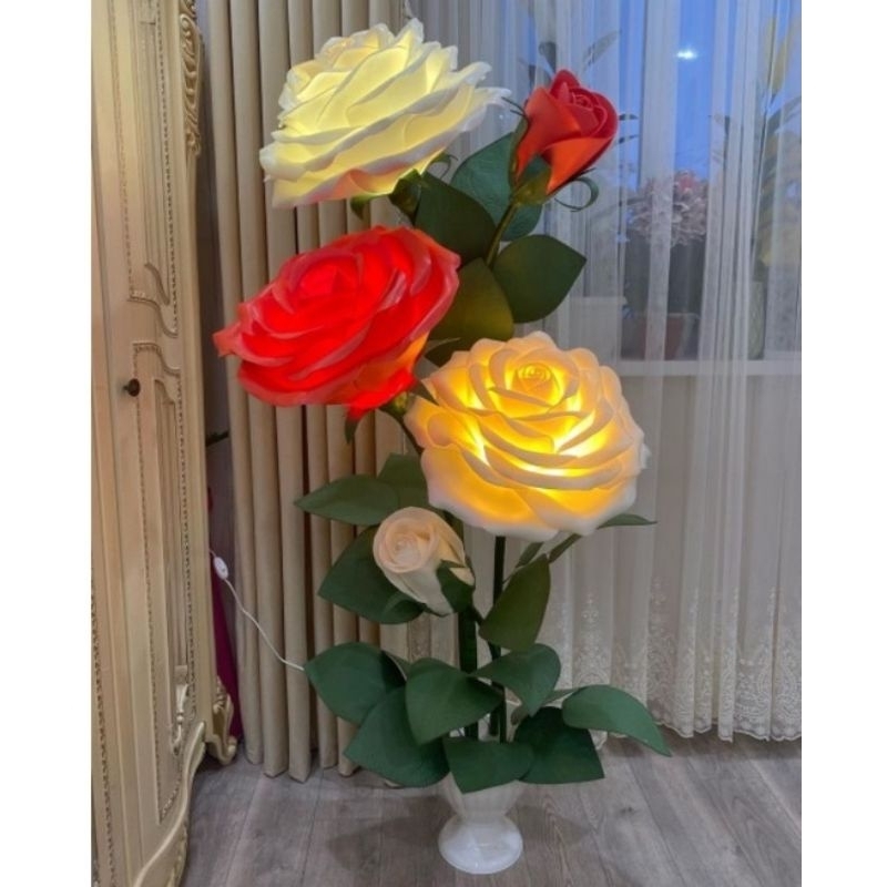 Lampu Bunga Mawar Dekorasi Rumah / Lampu Hias Wedding / Bunga Lampu Standing