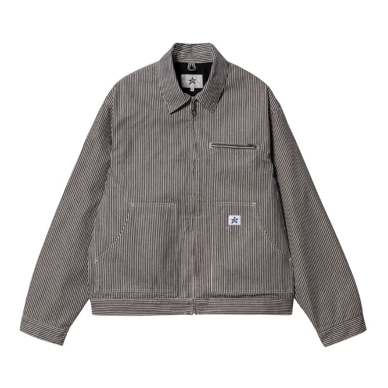 Sai - Gloom Work Jacket Hickory Zipper