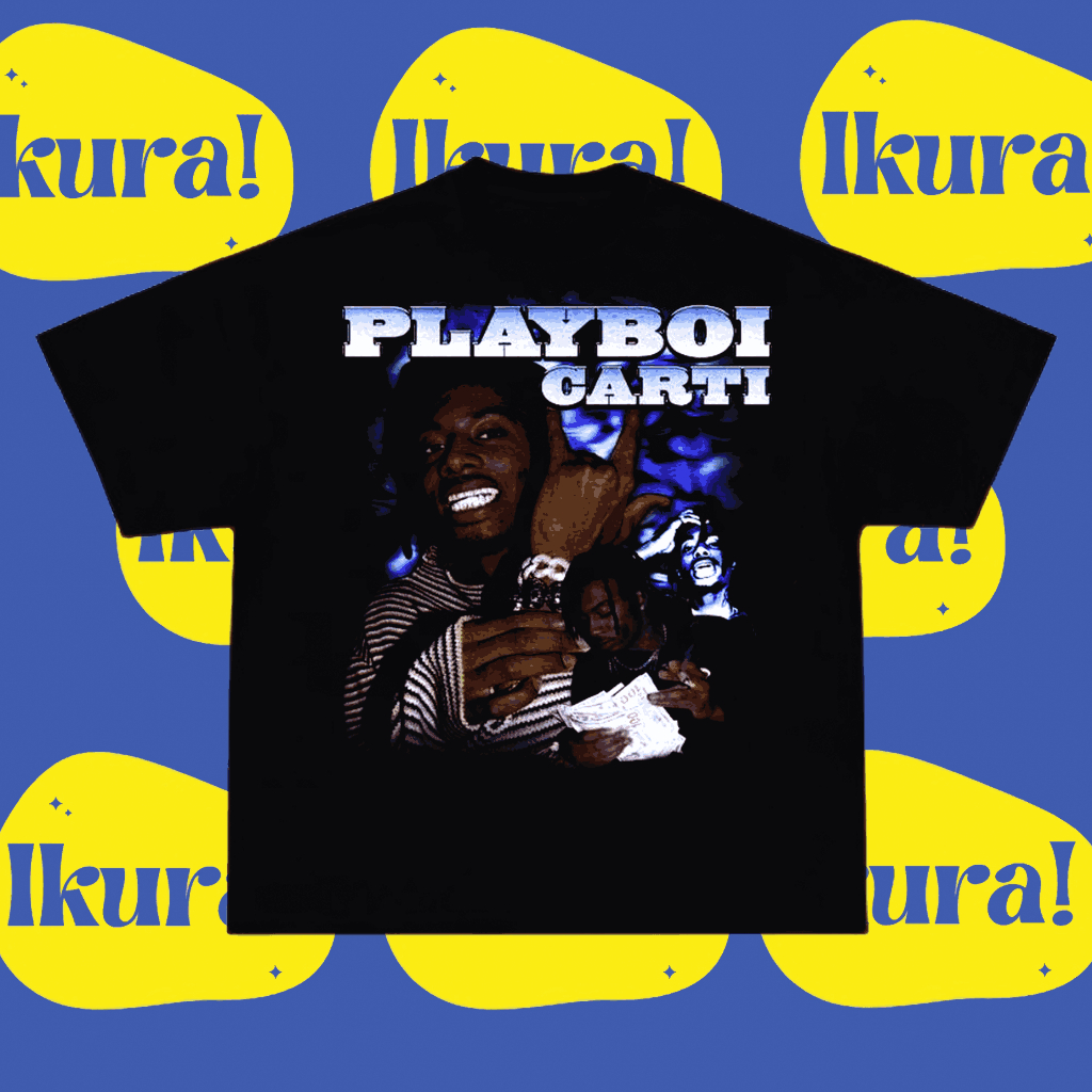 IKURAMERCH - KAOS PLAYBOI CARTI VINTAGE