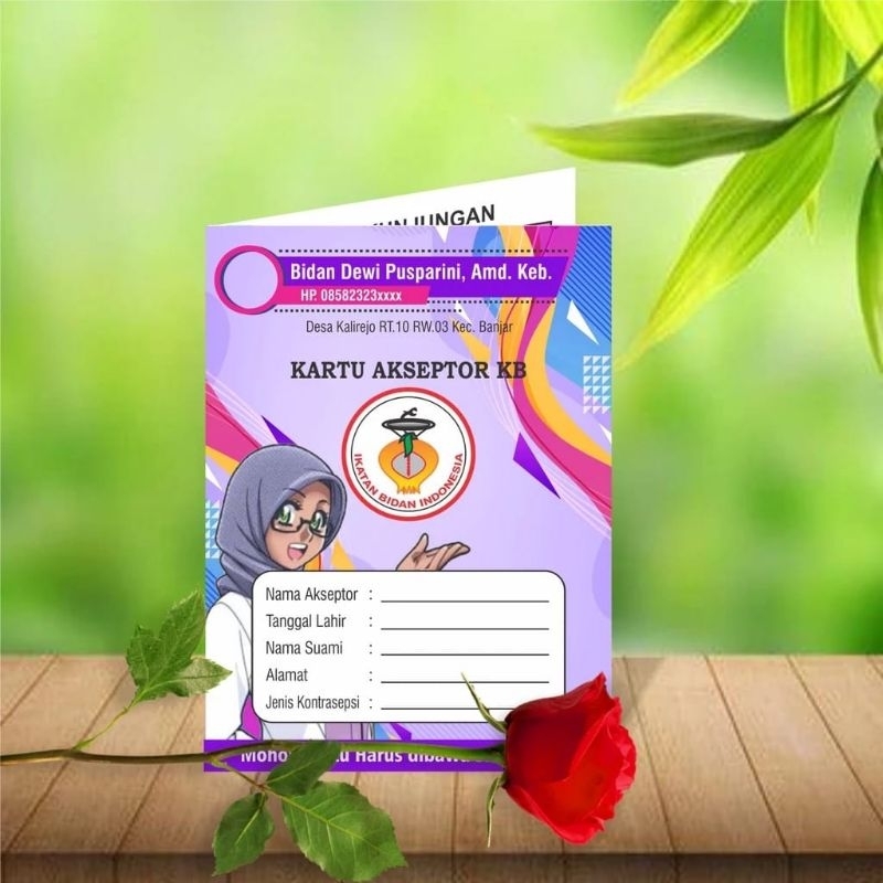 

Kartu KB Model Lipat Murah Custom Nama Bidan