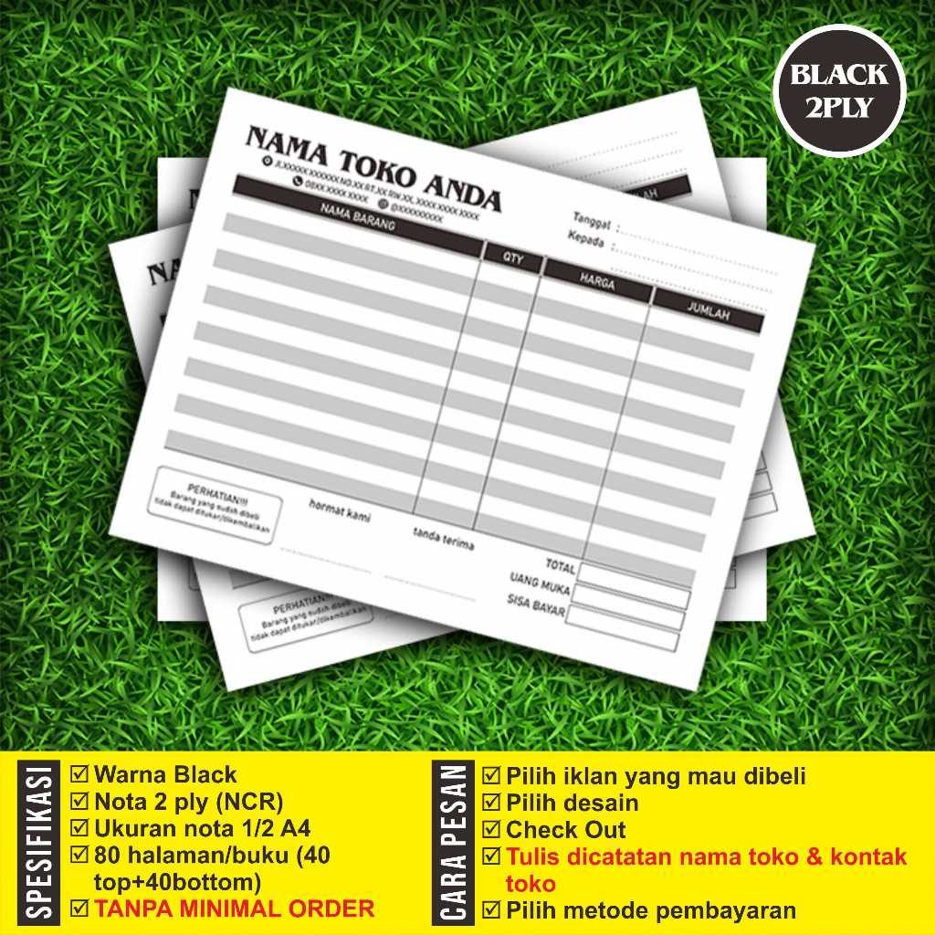 

Nota Ecer 2ply Setengah Folio minimal 2 buku