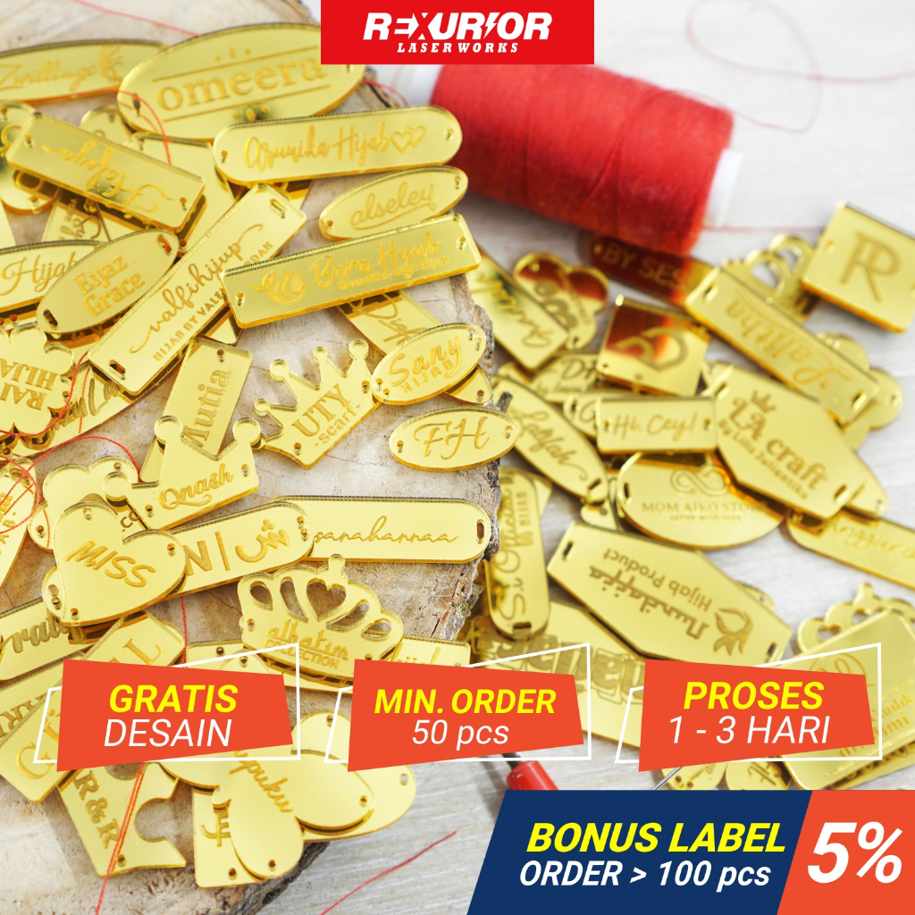 

Label Akrilik GOLD EMAS Hijab, Tas, Mahar & Pakaian | REXURIOR LASER WORKS